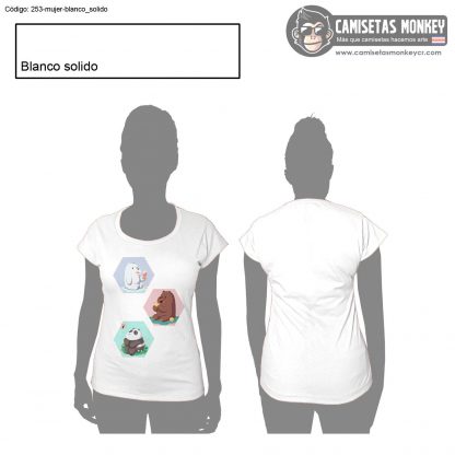 Camiseta mujer estilo 253 de CAMISETAS DE WE BARE BEARS – ESCANDALOSOS