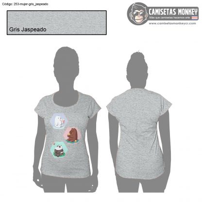 Camiseta mujer estilo 253 de CAMISETAS DE WE BARE BEARS – ESCANDALOSOS