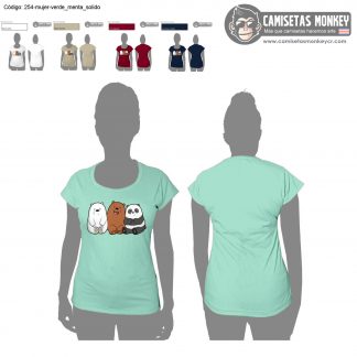 Camiseta mujer estilo 254 de CAMISETAS DE WE BARE BEARS – ESCANDALOSOS
