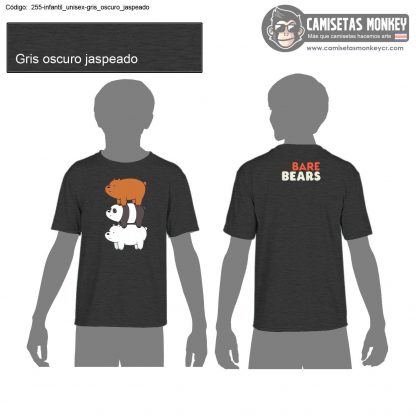 Camiseta infantil unisex estilo 255 de CAMISETAS DE WE BARE BEARS – ESCANDALOSOS