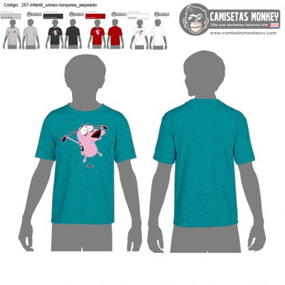 Camiseta infantil unisex estilo 257 de CAMISETAS DE CORAJE, EL PERRO COBARDE
