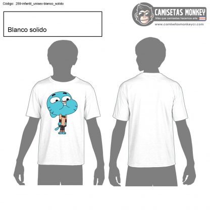 Camiseta infantil unisex estilo 259 de CAMISETAS DE EL ASOMBROSO MUNDO DE GUMBALL