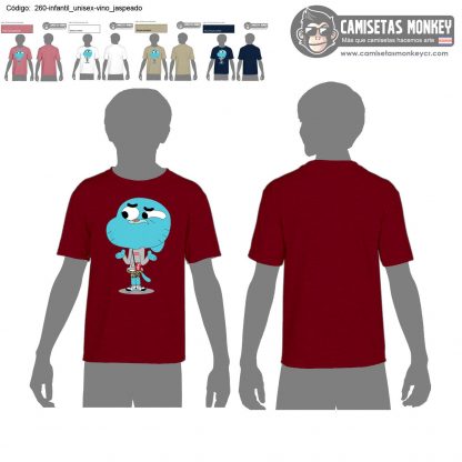 Camiseta infantil unisex estilo 260 de CAMISETAS DE EL ASOMBROSO MUNDO DE GUMBALL