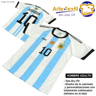 Camiseta hombre estilo 332 – Argentina casa 2022-2023 personalizado con nombre y #