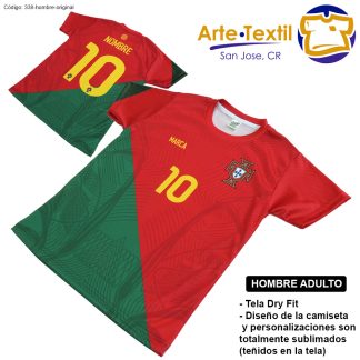 Camiseta hombre estilo 338 Portugal Casa 2022-2023 personalizado con nombre y #