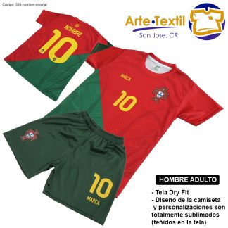Camiseta hombre estilo 339 de Portugal Casa 2022-2023 personalizado con nombre y #