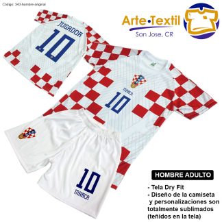 Camiseta hombre estilo 343 de Croacia Casa 2022-2023 personalizado con nombre y #