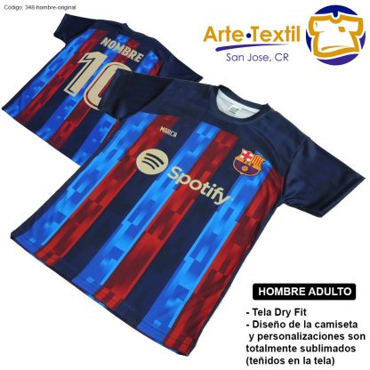 Camiseta hombre estilo 348 de Barcelona Casa 2022-2023 personalizado con nombre y #
