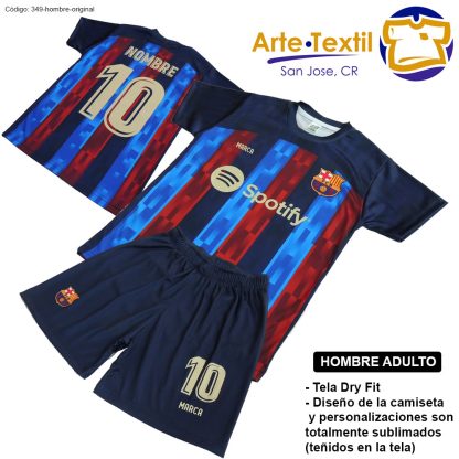 Camiseta hombre estilo 349 de Barcelona Casa 2022-2023 personalizado con nombre y #