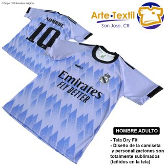 Camiseta hombre estilo 350 de Real Madrid Visita 2022-2023 personalizado con nombre y #