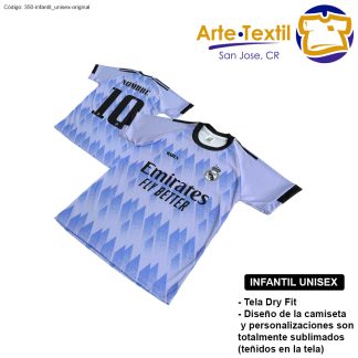 Camiseta infantil unisex estilo 350 de Real Madrid Vista 2022-2023 personalizada con nombre y #
